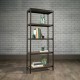 Industrial Style Smoked Oak Bookcase - 2 or 4 Shelf